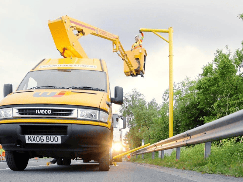 WJ van working on an average speed camera